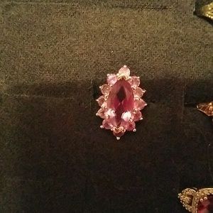 Genuine amethyst sterling silver ring